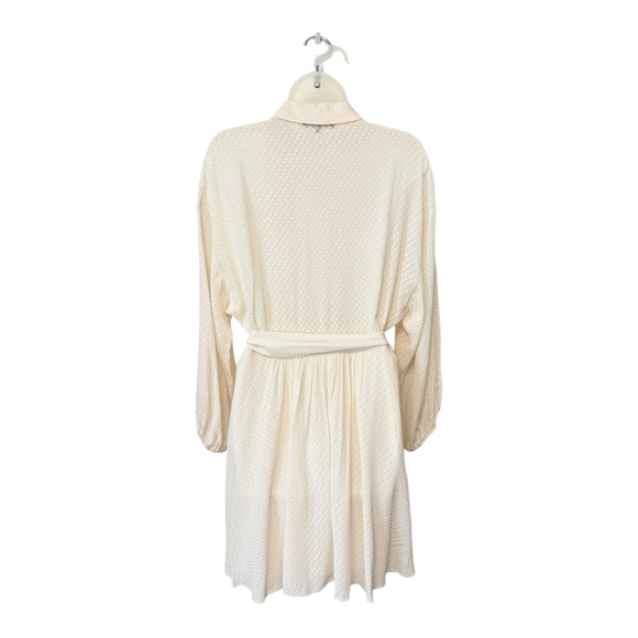 MAJE | $374 Rialto Ivory Textured Long Sleeve Belted Mini Dress, Size 4 (EU 36) - Picture 6 of 12